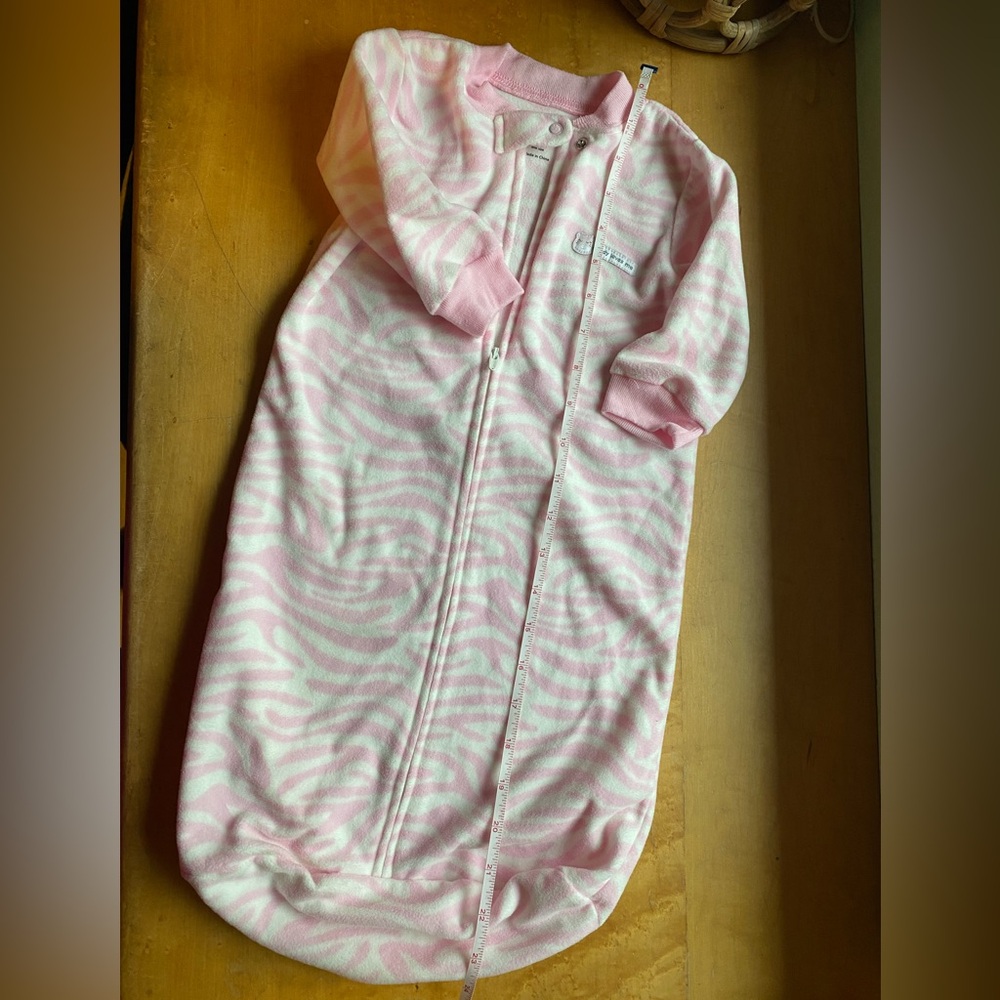Carter's Pink and White Zebra Sleep Sack one size